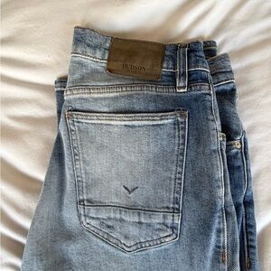 Hudson Jeans Men's Light Blue Distressed Blake Slim Straight Jeans